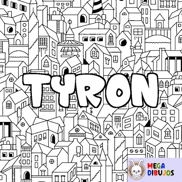 Coloraci&oacute;n del nombre TYRON - decorado ciudad