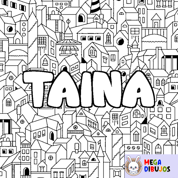 Coloraci&oacute;n del nombre TAINA - decorado ciudad
