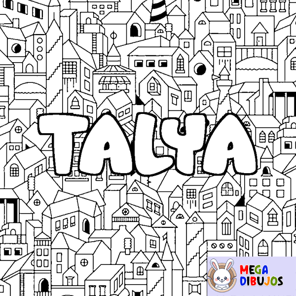 Coloraci&oacute;n del nombre TALYA - decorado ciudad