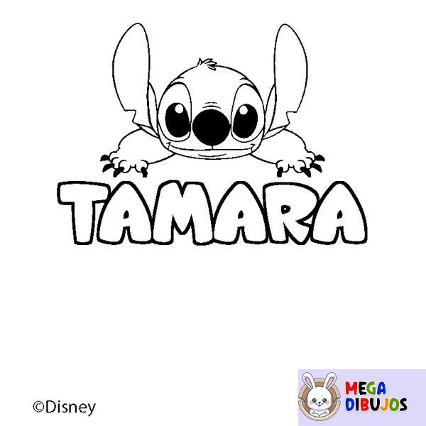 Coloraci&oacute;n del nombre TAMARA - decorado Stitch