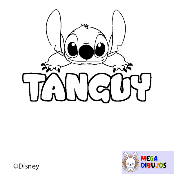 Coloraci&oacute;n del nombre TANGUY - decorado Stitch
