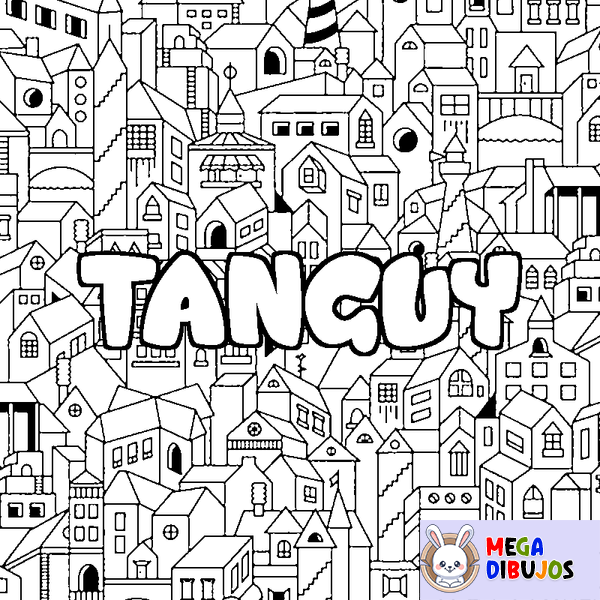 Coloraci&oacute;n del nombre TANGUY - decorado ciudad