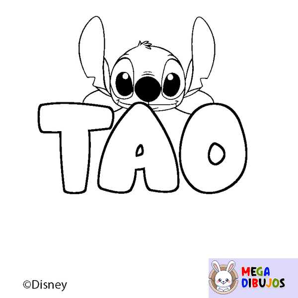Coloraci&oacute;n del nombre TAO - decorado Stitch