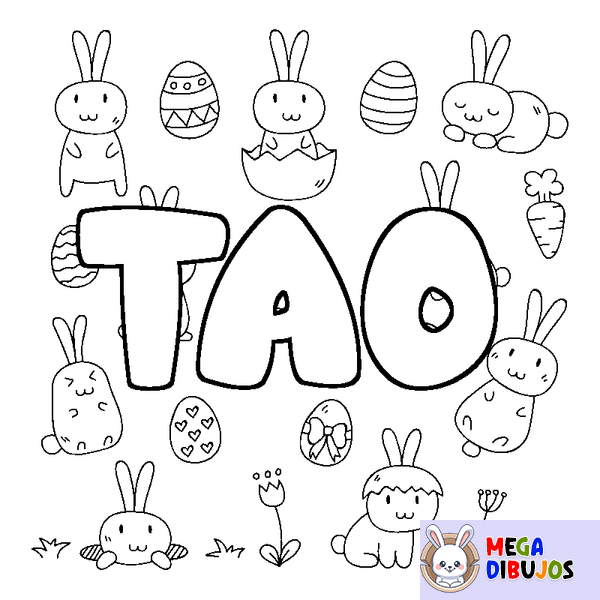 Coloraci&oacute;n del nombre TAO - decorado Pascua