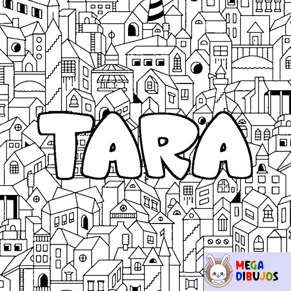 Coloraci&oacute;n del nombre TARA - decorado ciudad