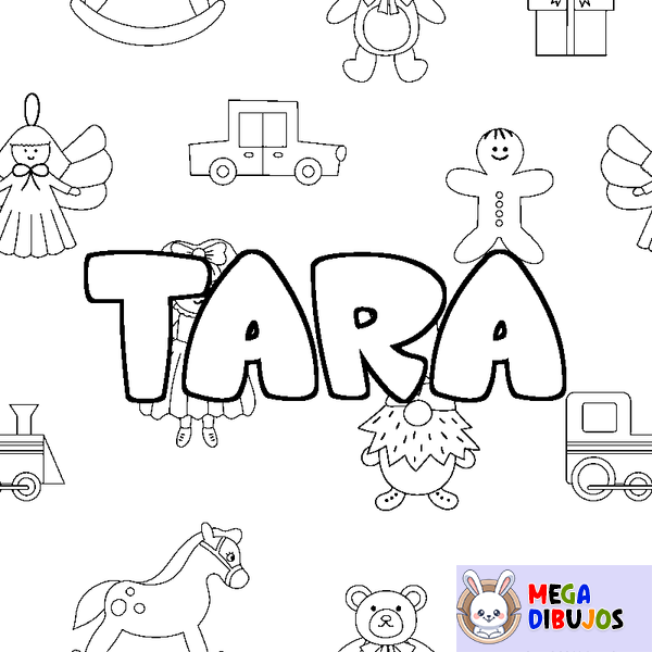 Coloraci&oacute;n del nombre TARA - decorado juguetes