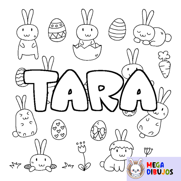 Coloraci&oacute;n del nombre TARA - decorado Pascua