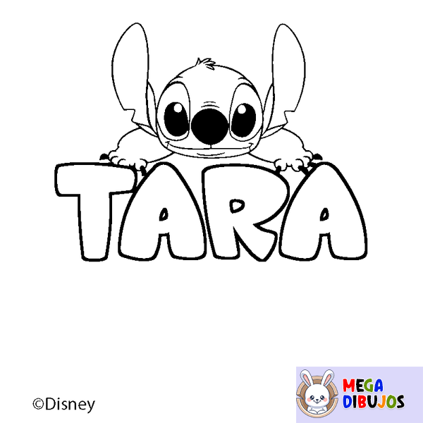 Coloraci&oacute;n del nombre TARA - decorado Stitch