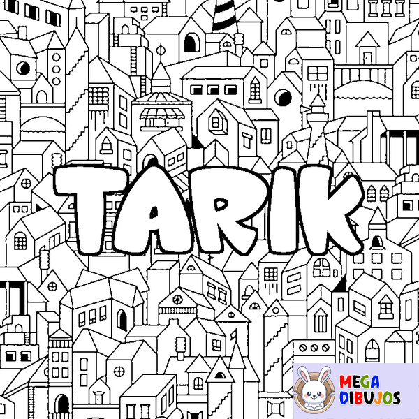 Coloraci&oacute;n del nombre TARIK - decorado ciudad