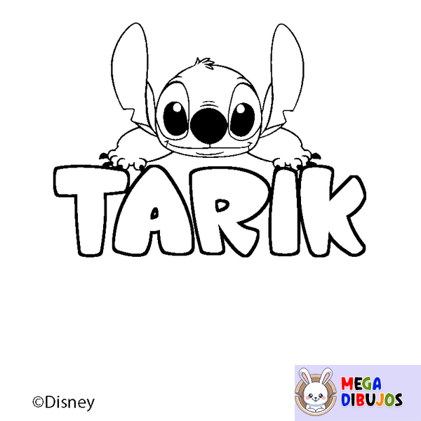 Coloraci&oacute;n del nombre TARIK - decorado Stitch