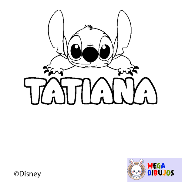 Coloraci&oacute;n del nombre TATIANA - decorado Stitch