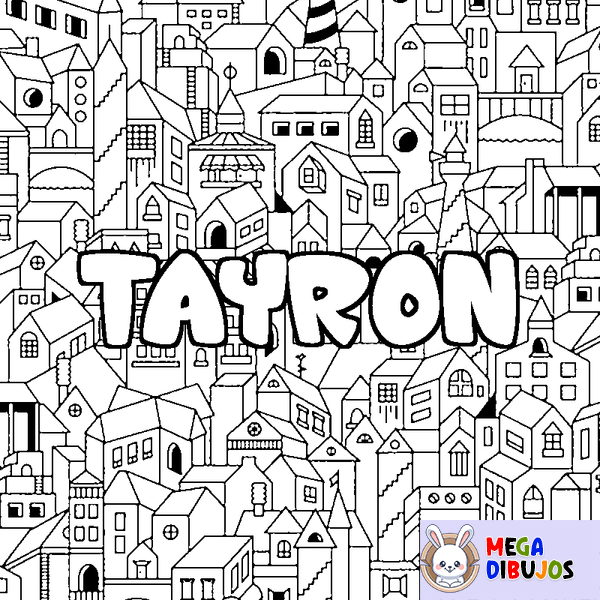 Coloraci&oacute;n del nombre TAYRON - decorado ciudad