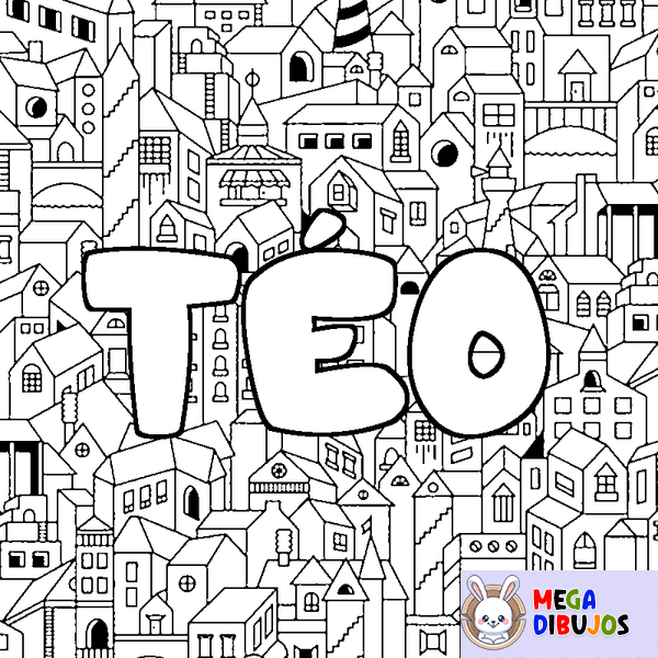 Coloraci&oacute;n del nombre T&Eacute;O - decorado ciudad