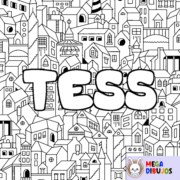 Coloraci&oacute;n del nombre TESS - decorado ciudad