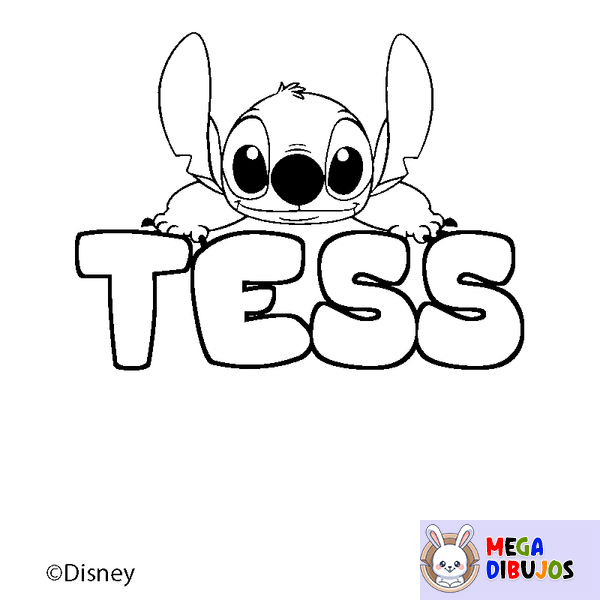 Coloraci&oacute;n del nombre TESS - decorado Stitch