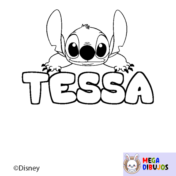 Coloraci&oacute;n del nombre TESSA - decorado Stitch