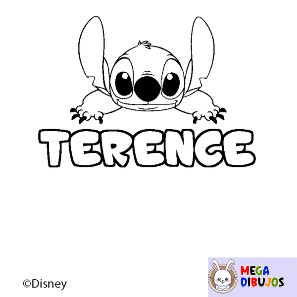 Coloraci&oacute;n del nombre TERENCE - decorado Stitch