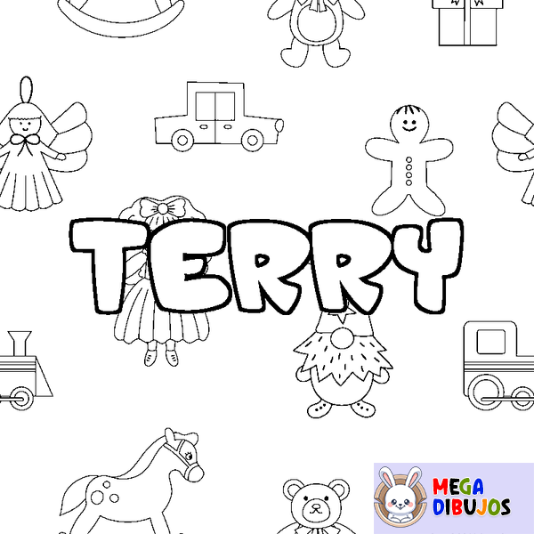 Coloraci&oacute;n del nombre TERRY - decorado juguetes