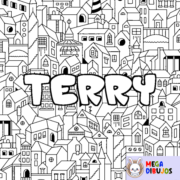 Coloraci&oacute;n del nombre TERRY - decorado ciudad