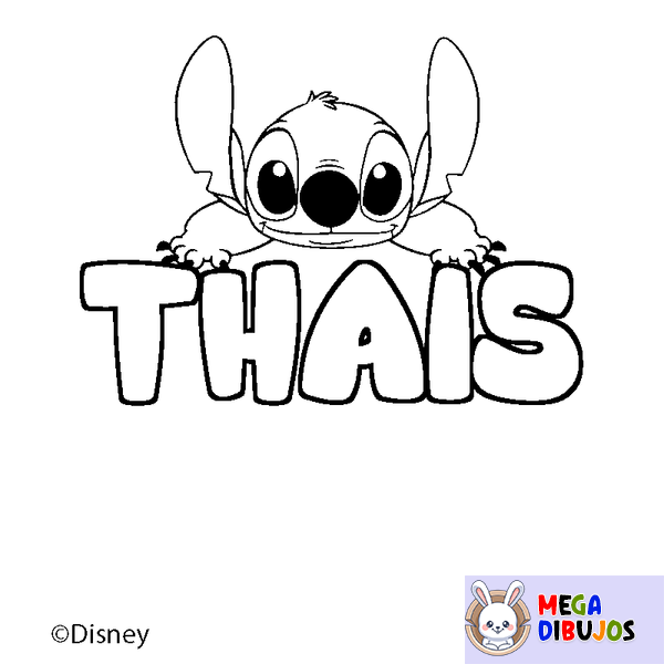 Coloraci&oacute;n del nombre THAIS - decorado Stitch