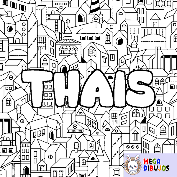 Coloraci&oacute;n del nombre THAIS - decorado ciudad
