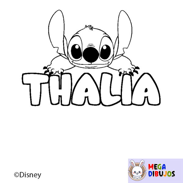 Coloraci&oacute;n del nombre THALIA - decorado Stitch