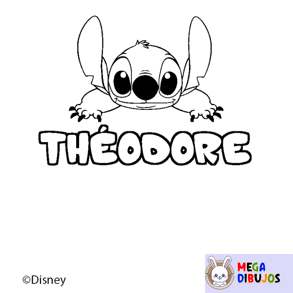 Coloraci&oacute;n del nombre TH&Eacute;ODORE - decorado Stitch