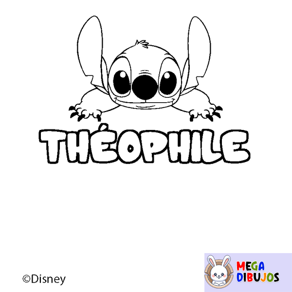 Coloraci&oacute;n del nombre TH&Eacute;OPHILE - decorado Stitch