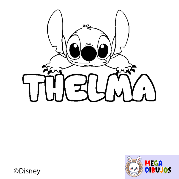 Coloraci&oacute;n del nombre THELMA - decorado Stitch