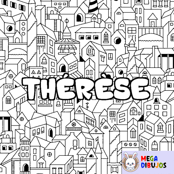 Coloraci&oacute;n del nombre TH&Eacute;R&Egrave;SE - decorado ciudad