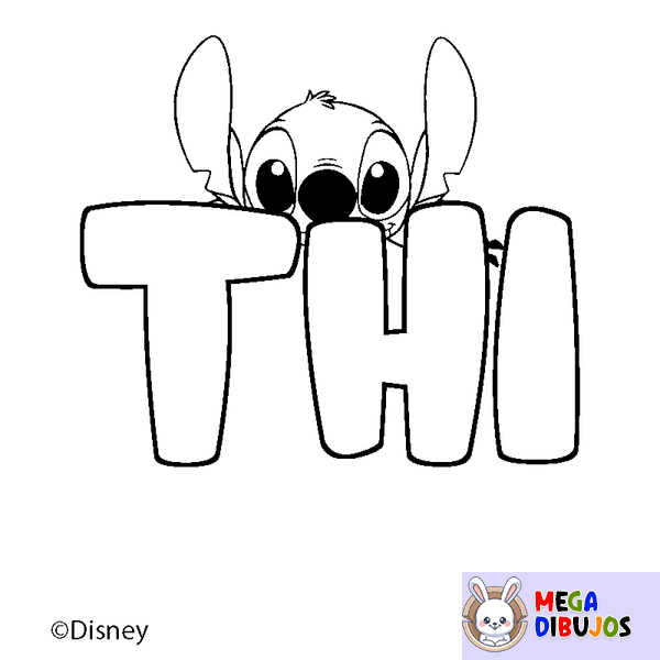 Coloraci&oacute;n del nombre THI - decorado Stitch