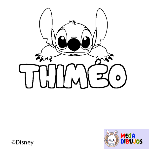 Coloraci&oacute;n del nombre THIM&Eacute;O - decorado Stitch