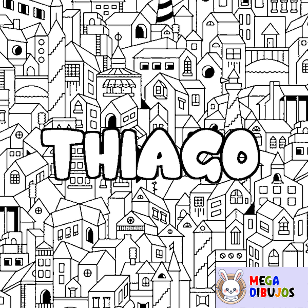 Coloraci&oacute;n del nombre THIAGO - decorado ciudad
