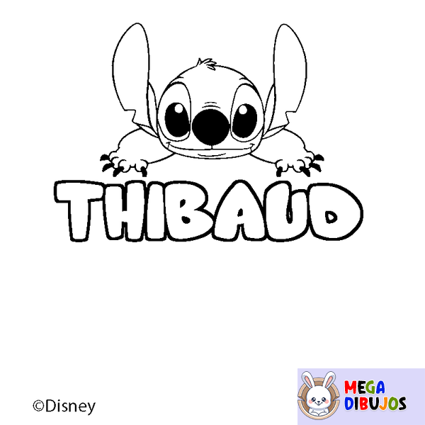 Coloraci&oacute;n del nombre THIBAUD - decorado Stitch