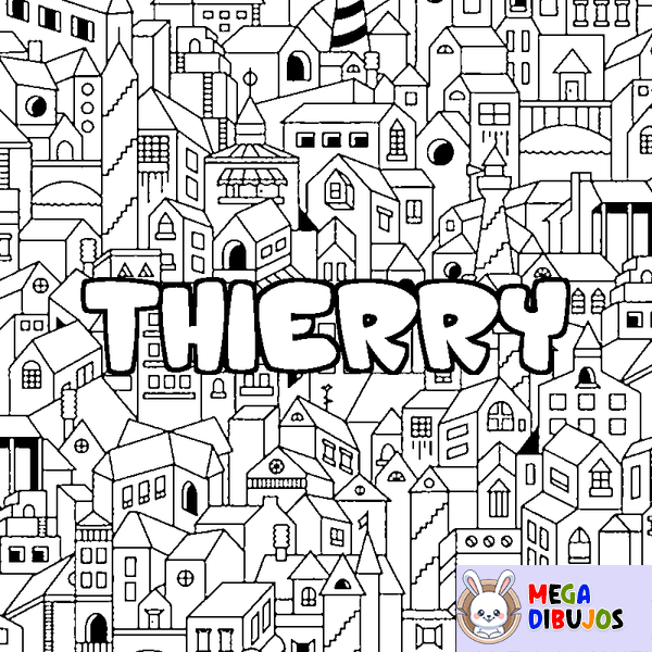 Coloraci&oacute;n del nombre THIERRY - decorado ciudad