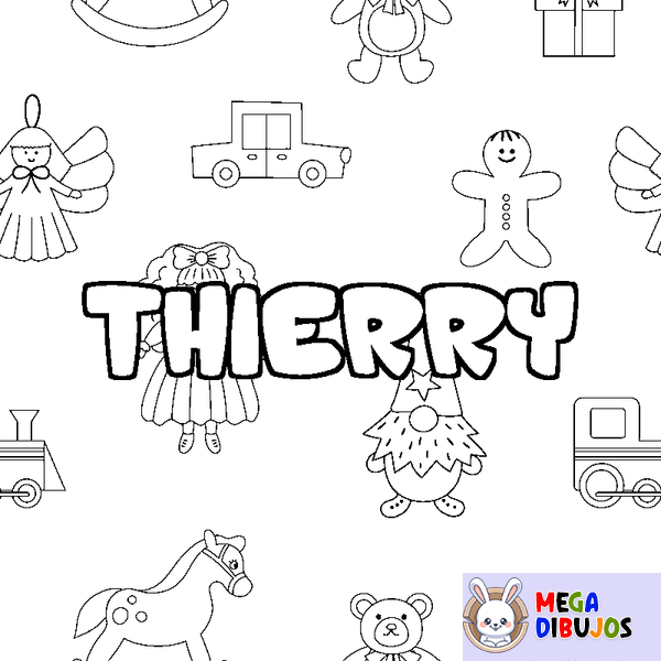 Coloraci&oacute;n del nombre THIERRY - decorado juguetes