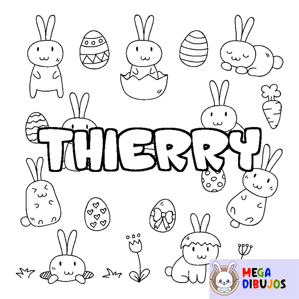 Coloraci&oacute;n del nombre THIERRY - decorado Pascua