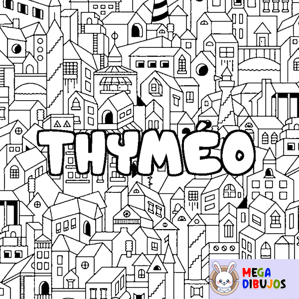 Coloraci&oacute;n del nombre THYM&Eacute;O - decorado ciudad