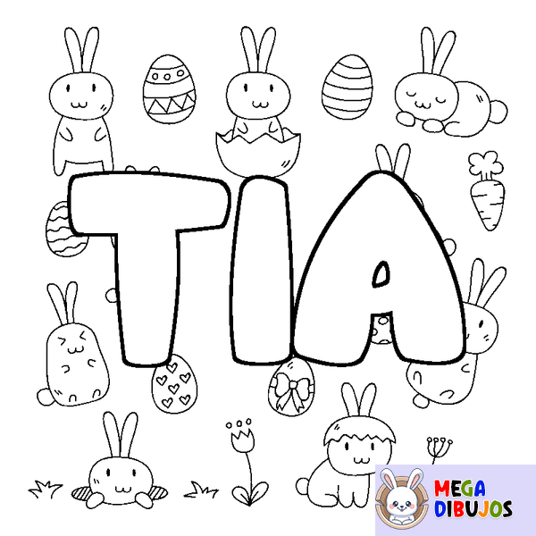 Coloraci&oacute;n del nombre TIA - decorado Pascua