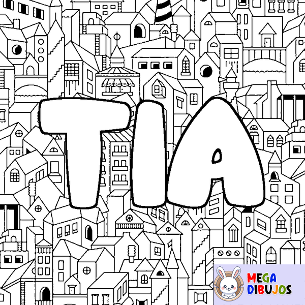 Coloraci&oacute;n del nombre TIA - decorado ciudad