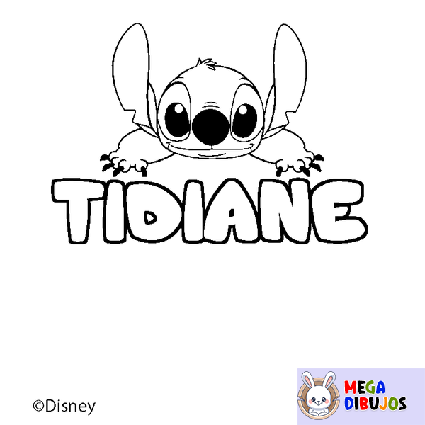 Coloraci&oacute;n del nombre TIDIANE - decorado Stitch