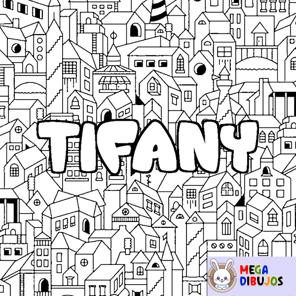 Coloraci&oacute;n del nombre TIFANY - decorado ciudad