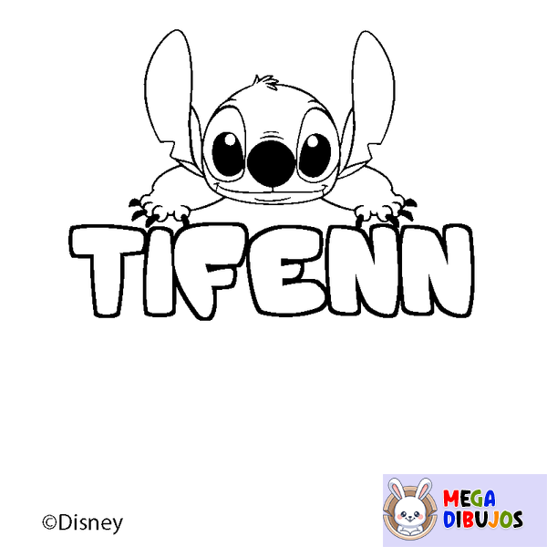Coloraci&oacute;n del nombre TIFENN - decorado Stitch
