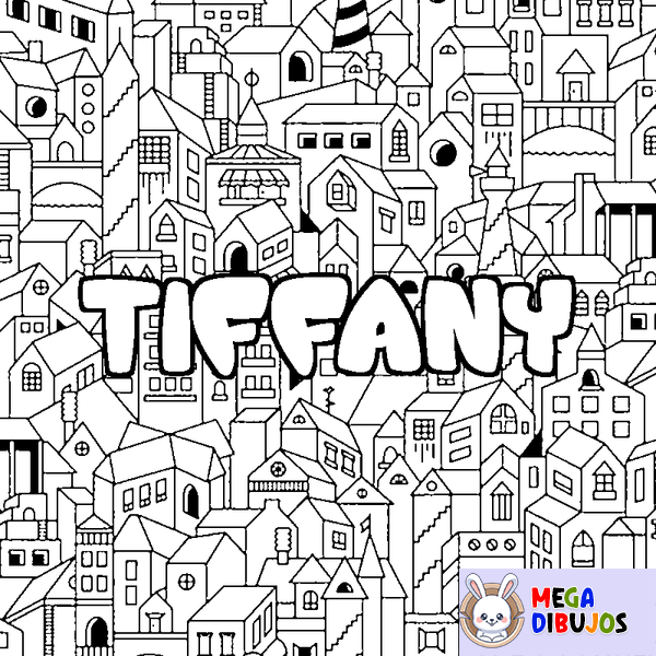Coloraci&oacute;n del nombre TIFFANY - decorado ciudad