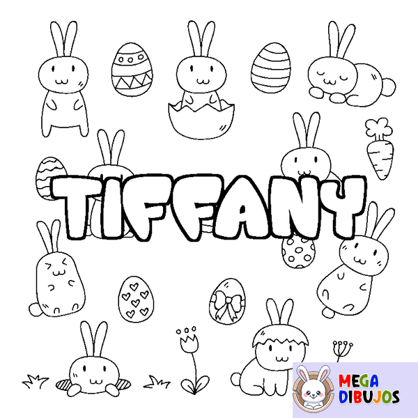 Coloraci&oacute;n del nombre TIFFANY - decorado Pascua