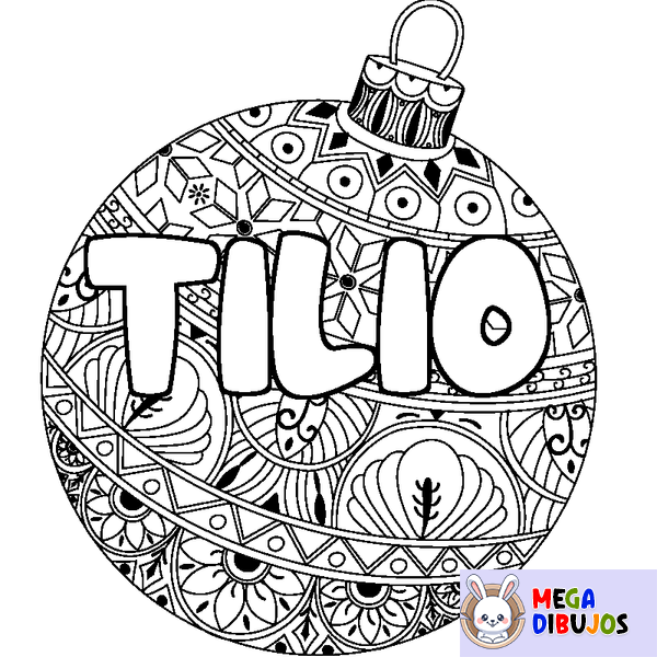 Coloraci&oacute;n del nombre TILIO - decorado bola de Navidad