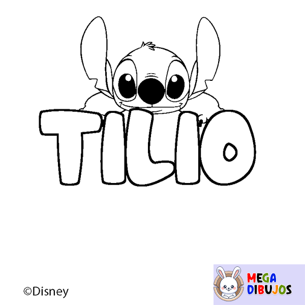 Coloraci&oacute;n del nombre TILIO - decorado Stitch