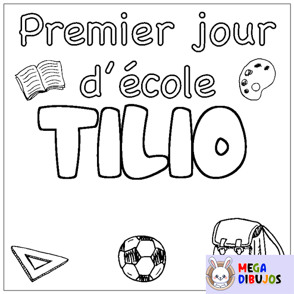 Coloraci&oacute;n del nombre TILIO - decorado primer d&iacute;a de escuela