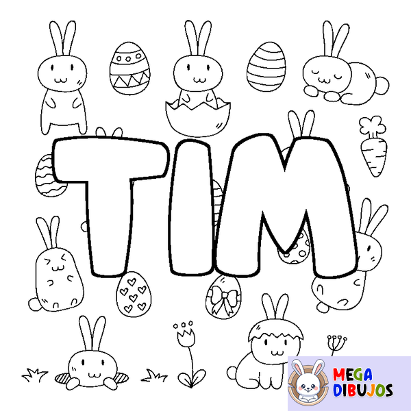 Coloraci&oacute;n del nombre TIM - decorado Pascua