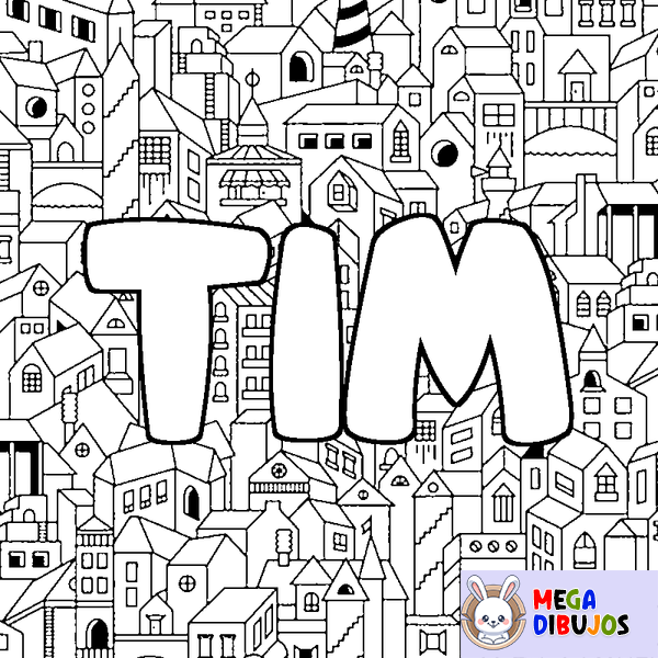 Coloraci&oacute;n del nombre TIM - decorado ciudad